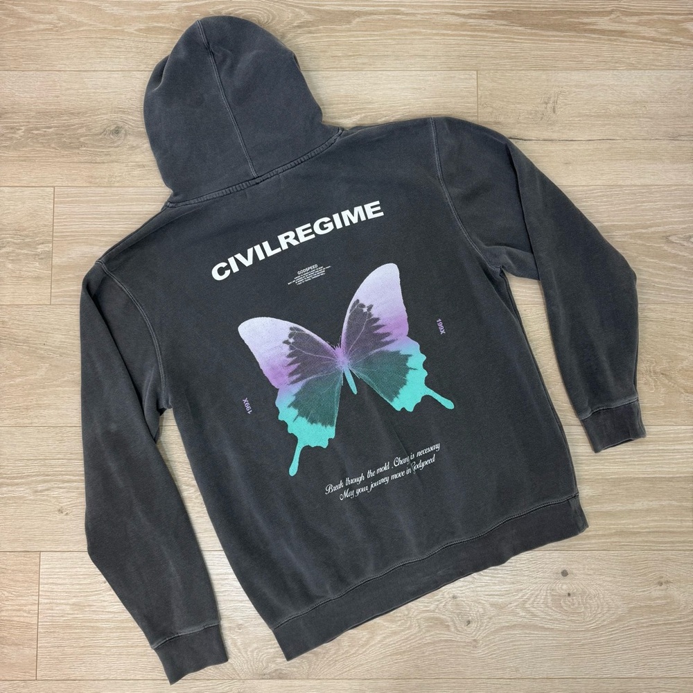 Civil Regime Grey Butterfly Hoodie